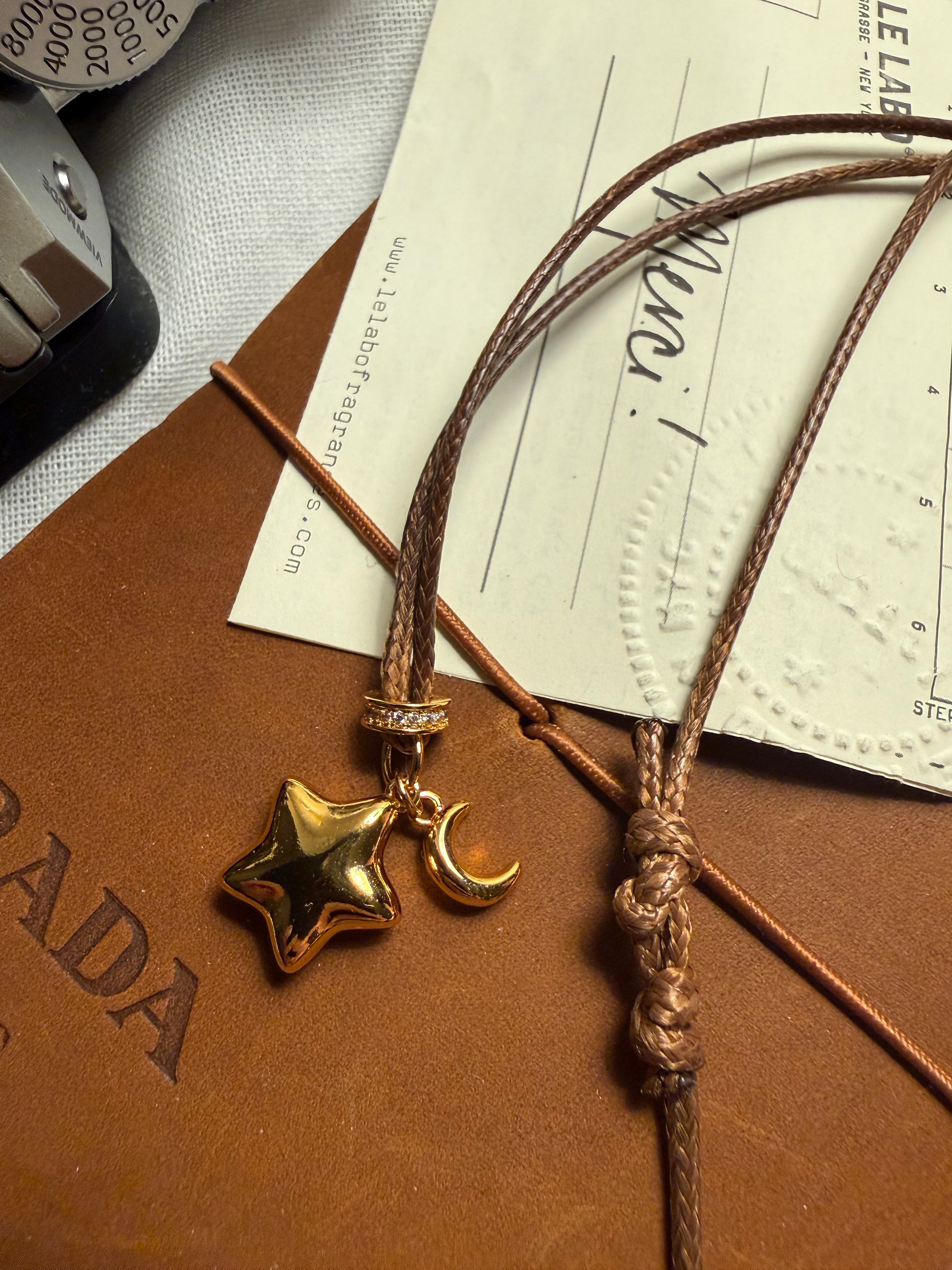 14K Gold Plated Star & Moon Necklace